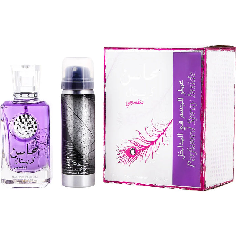 Lattafa Mahasin Crystal Violet with Deo EDP W 100ml Boxed